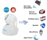 Laptopmate Original Tenvis professional Indoor mini wireless wifi security CCTV IP Camera webcam baby monitor JPT3815/JPT3815W, 2-way audio, night version, PT control, iphone & android mobile view – White: Hidden Security Cameras for outside