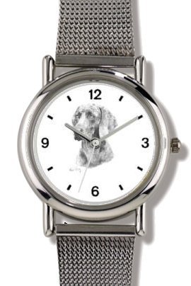 TIBETAN SPANIEL DOG (MS) - WATCHBUDDY® ELITE Chrome-Plated Metal Alloy Watch with Metal Mesh Strap - Large Size (Men's or Jumbo Women's Size)