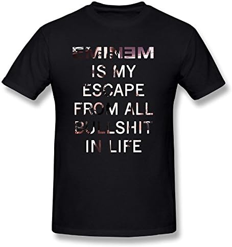 Men's Eminen Is My Escape From All Bull Shit In Life T-shirt Black L