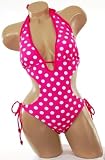 Sexy Trendy Swimwear 2008 Hottest Style Monokini 1 One Piece Pink White Polka Dot Tie Side Swimsuit