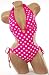 Sexy Trendy Swimwear 2008 Hottest Style Monokini 1 One Piece Pink White Polka Dot Tie Side Swimsuit