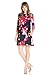 Junky Closet Women's 3/4 Sleeve Print Side Pocket A-Line Tunic Dress