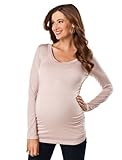 A Pea in the Pod: Long Sleeve Scoop Neck Back Interest Maternity T Shirt
