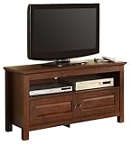 Walker Edison 44-Inch Wood TV Console, Traditional Brown