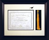 North American Enclosures 9172-5865 Double Mat Certificate Frame, Black, 14 by 18-Inch