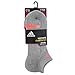 adidas Women's Cushioned No Show Socks (3-Pair), Heathered Light Onix/Flash Orange-Night Flash Purple-Flash Red, One Size
