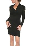 Women's Nicole Miller L/S Crushed Ponte Cutout Shoulder Dress in Black