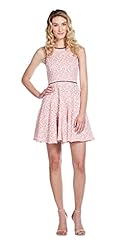 Petite Fit-and-Flare Above the Knee Fitted Full-Skirt Sleeveless Leather Little Black Dress 