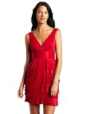BCBGMAXAZRIA Women's June V-Neck Pleated Dress