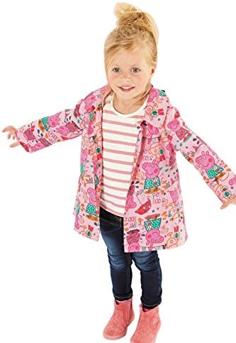 FOTTON Cute Girls Peppa Pig Cartoon Windbreaker Jacket Fleece Coat (3Y, PINK)