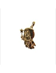 14k Yellow Gold, Fairy Pendant Charm 13mm Wide