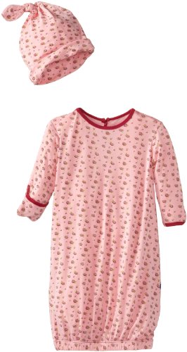 KicKee Pants Baby-girls Newborn Print Gown and Knot Hat Set