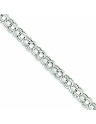 Genuine 14K Yellow Gold White Gold Lite 7.5mm Double Link Charm Bracelet 7.25 Inches 5 Grams Of Gold 100% Satisfaction Guaranteed.
