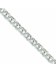 Genuine 14K Yellow Gold White Gold Lite 7.5mm Double Link Charm Bracelet 8.25 Inches 6 Grams Of Gold 100% Satisfaction Guaranteed.