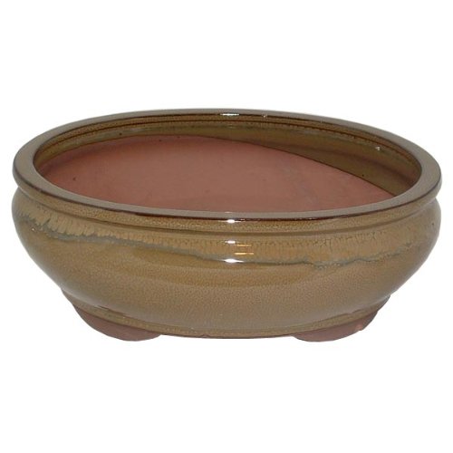 26cm Pale Green Glazed Bonsai Pot