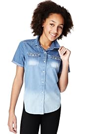 Limited Pure Cotton Short Sleeve Denim Shirt