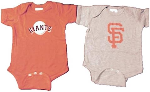MLB Newborn Baby Creeper Home and Away Sets USA Printed (0-6 Months, San Francisco Giants)