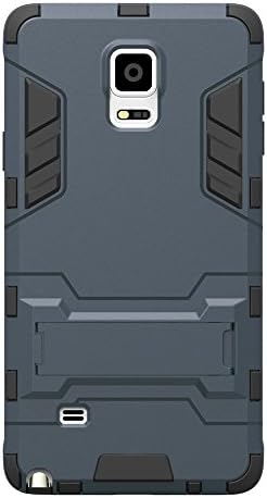 LYSTOCK Galaxy Note 4 Case, Slim Robot Men design Hybrid Shockproof Havy Duty Protective Armor Kickstand Cover Case for Samsung Galaxy Note 4 (Robot-Black)