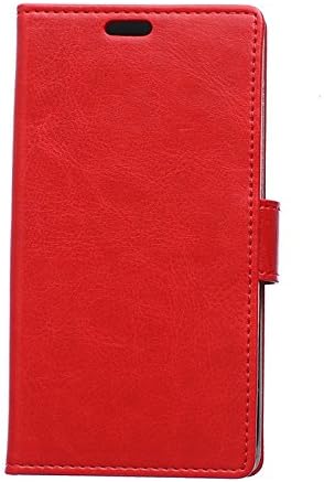 HENGHUA PU Leather Flip Wallet Card Slot Bracket Back Case Cover for Wiko Ridge 4G Red