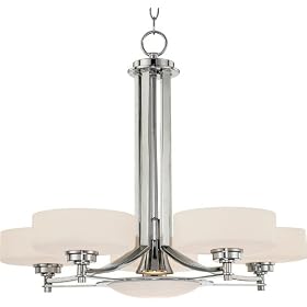 Possini Euro Opal Etched Glass 5+1 Light Chandelier by Possini Euro Design