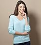 Cashmilon&trade; Long Sleeve Deep V-Neck Jumper