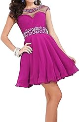 Junior 2015 Chiffon Scoop Neck Homecoming Dress/Prom Dress/Mini Dress 