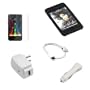 USB Data Cable + USB Car Charger + USB Home Charger + Black Rubber Silicone Skin Case + Clear Reusable LCD Screen Protector for Apple Ipod Touch Itouch 8GB 16GB 32GB 2G 2nd Generation