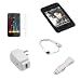 Usb Data Cable + Usb Car Charger + Usb Home Charger + Black Rubber Silicone Skin Case + Clear Reusable Lcd Screen Protector For Apple Ipod Touch Itouch 8gb 16gb 32gb 2g 2nd Generation