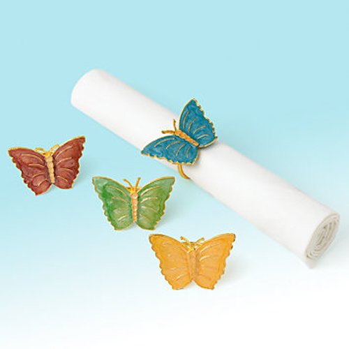 Butterfly Meadow 4 Piece Napkin Ring Set By Lenox Picture
