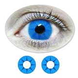 Royal Blue Star Eyes with Black outer Ring Motif Lenses from BIONORA 1 Year use including Lens Case