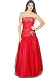Pleated Jewel Flower Tulle Gown for Bridesmaid Formal Prom