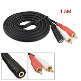 Gino 3.5mm Female to 2 RCA Male Jack Audio Video Cable 1.5M