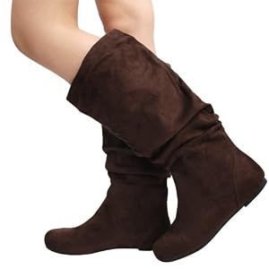 Buy Kalisa04 Slouchy Knee High Flat Boot BROWN