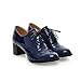 Carol Shoes Casual Women's Lace-up Fashion Chunky Middle Heel Oxfords Shoes