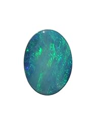 O&G Australia Natural Opal Doublet Gemstone, 6x8mm Oval Shape (.67cts)