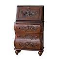 Carved Drop Front Desk Hardwood - Walnut