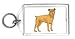 Keychain with bulldog, standing, pet, dog, golden