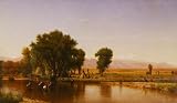 Crossing the Ford, Platte River, Colorado by Thomas Worthington Whittredge - Peel and Stick Wall Decal by Wallmonkeys