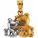 Two Tone Teddy Bear Pendant
