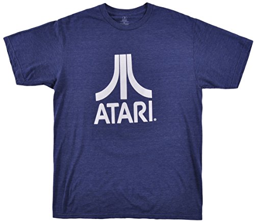 Atari Distressed Logo Adult Blue T-Shirt (Adult Large)