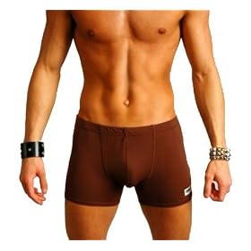 MENS NEW BOXER SQUARE CUT SWIMSUIT PLATINUM SPORT