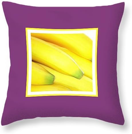 Banana Yellow Fruit Print Throw Cushion Case Cover Purple 26"x26"