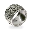 Sterling Silver Wide Bali Band