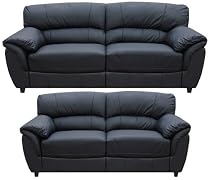 3 & 2 Seater Luxury Black Leather Torino Sofas