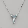 Necklace With 1.75ctw Genuine Aquamarines Beautifully Designed in 925 Sterling silver Length 16in