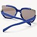 Supertrip Womens Fashion Oversized Round Square Plastic Vintage Cut-Out Flash Mirror Lens Cat Eye Sunglasses Color Blue/Blue-Green