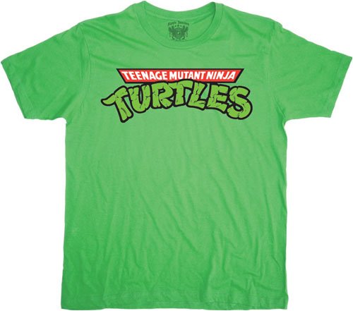  Teenage Mutant Ninja Turtles Classic Movie TV Series TMNT Logo Adult Green T-shirt