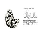 A Set of 2 Front Universal-Fit Safari Print Plush Imitation Sheepskin Acrylic Fur Seat Covers - Zebra Black and White