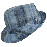 BLUE BLACK WHITE FUNKY PLAID SHORT BRIM FEDORA 41MuyHhFLuL. SL160 BLUE BLACK WHITE FUNKY PLAID SHORT BRIM FEDORA