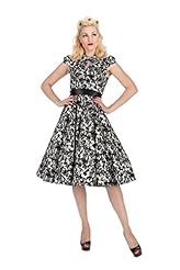 Keyhole Fitted Flared-Skirt Floral Print Cap Sleeves  Dress